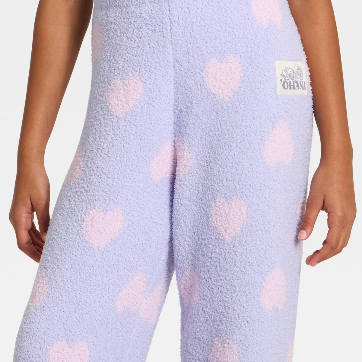 Girls' Disney Stitch and Angel Wide Leg Cozy Boucle Pants - Light Blue | Target