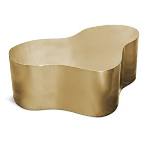 Pemberly Row Modern / Contemporary Brushed Gold Metal Coffee Table | Homesquare