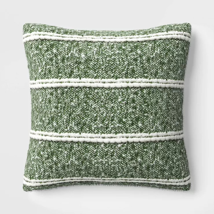 Woven Boucle Striped Square Christmas Throw Pillow - Threshold™ | Target
