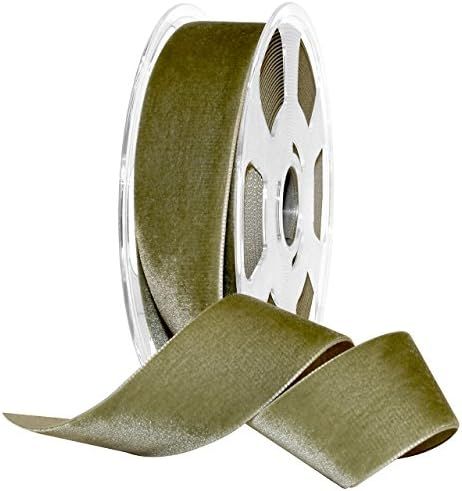 Morex Ribbon Nylon, 1 1/2 inches by 11 Yards, Khaki, Item 01240/10-687 Nylvalour Velvet Ribbon 1 ... | Amazon (US)