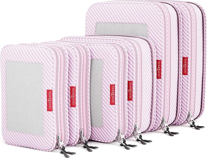 Compression Packing Cubes for Travel Organizers with Double Zipper, LeanTravel | Amazon (US)