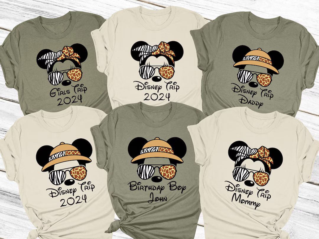 Custom Animal Kingdom Safari Shirt, Disney Trip 2024 Shirt, Disney World Family Shirts, Disney Bi... | Etsy (US)