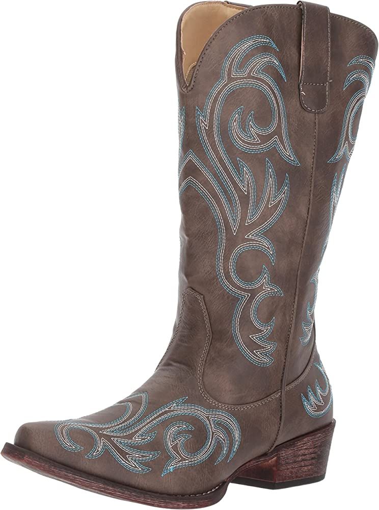 Amazon.com | Roper womens Riley Western Boot, Brown, 6 US | Mid-Calf | Amazon (US)