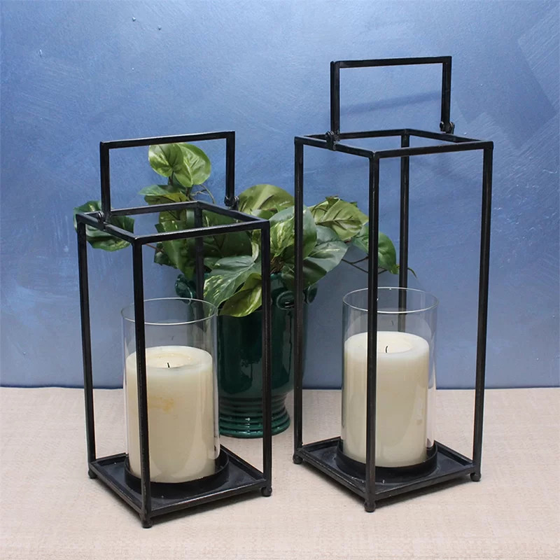 Metal and Glass Lantern | Wayfair North America