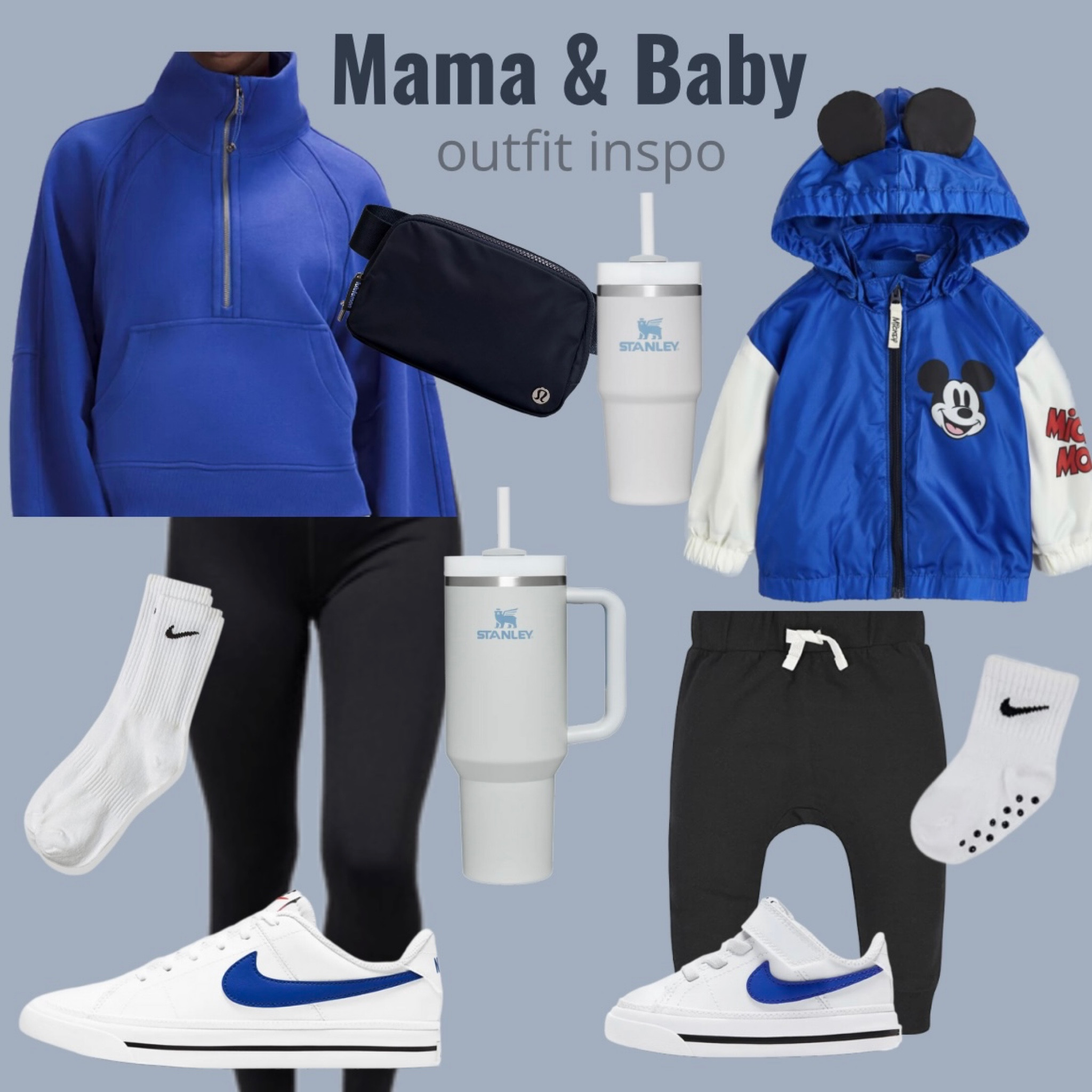 Matching mama & baby outfit Inspo for spring! 💙
 
Baby spring outfits, matching outfits, matching mom and baby, matching mom and son, mommy and me outfits, baby boy clothes, toddler boy outfits, baby nikes, baby sneakers, stanley tumbler, lululemon scuba, everywhere belt bag, spring outfits, mom outfit Inspo 

#LTKbaby #LTKFind #LTKstyletip
