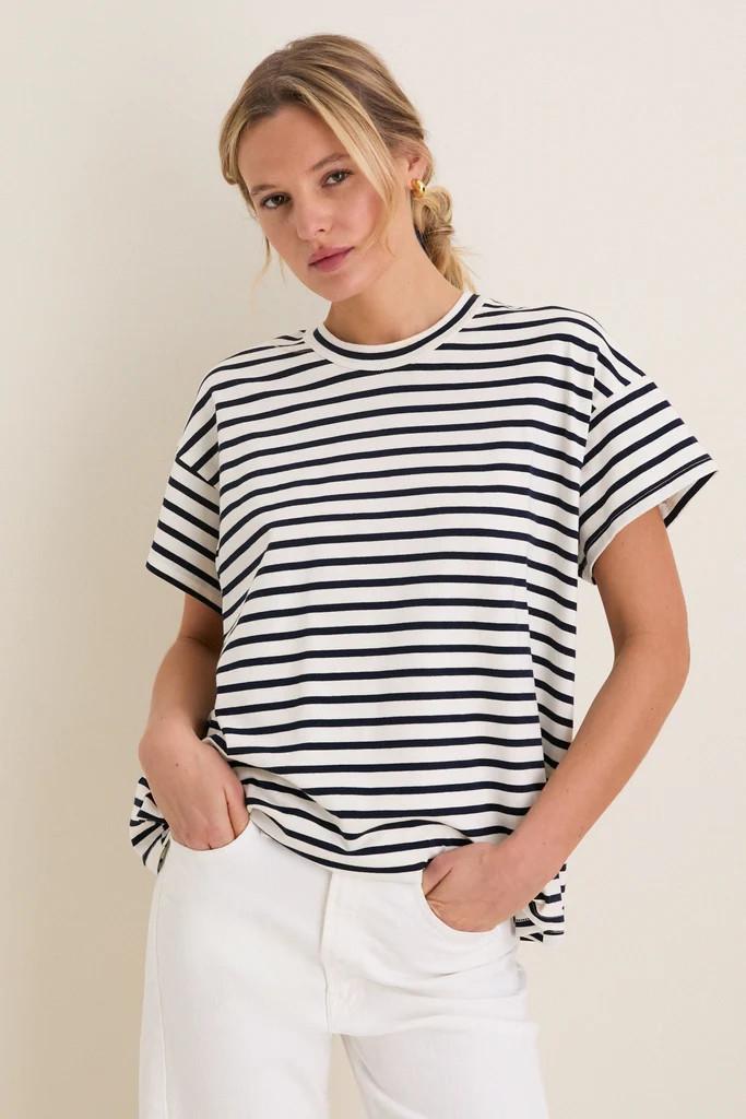 Blue Striped Presley Boyfriend Tee | Tuckernuck (US)