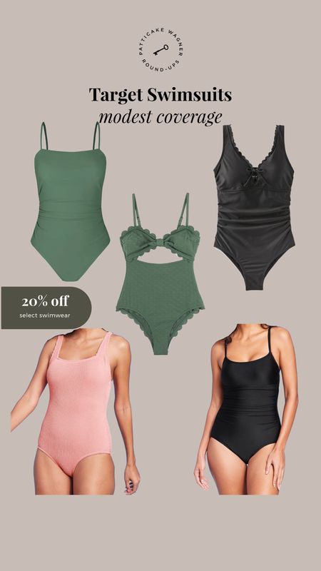 Target swimsuits with modest coverage. Select swimsuits are 20% off - until today only.  #swimwear #vacationoutfit #beachwear

#LTKSeasonal #LTKsalealert #LTKstyletip