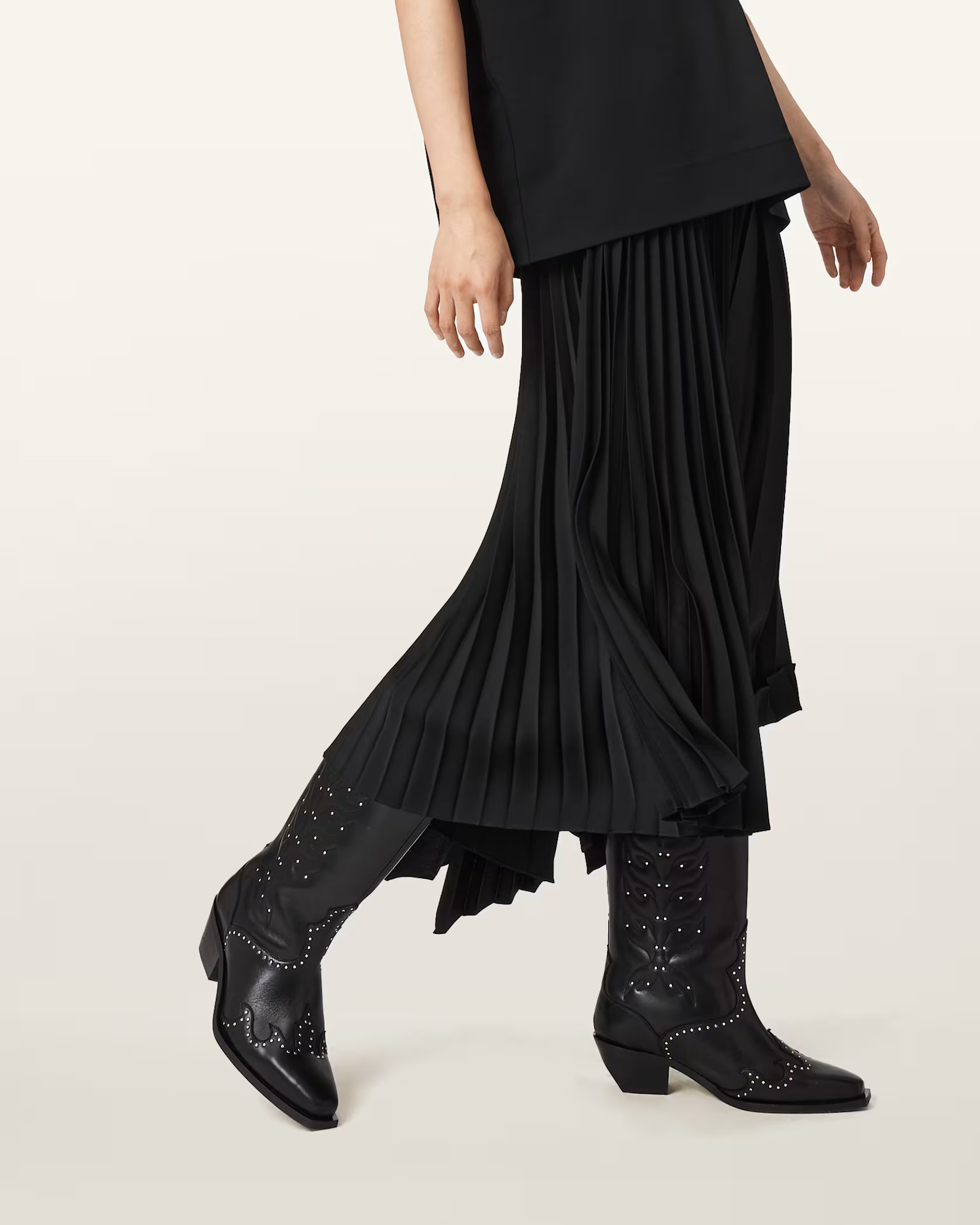 Dolly Studded Leather Boots | AllSaints UK