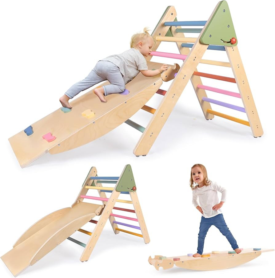 aiwo Pikler Triangle Set 5in1 Montessori Toddler Climbing Toys Indoor, Climbing Toys for Toddlers... | Amazon (US)