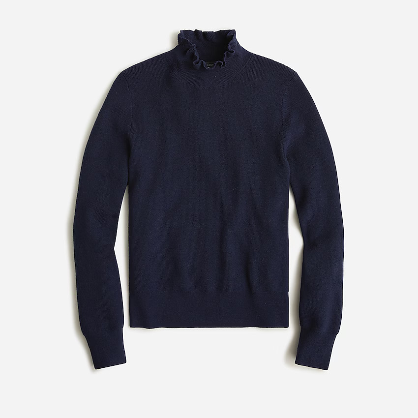 Ruffleneck merino wool sweater | J. Crew US