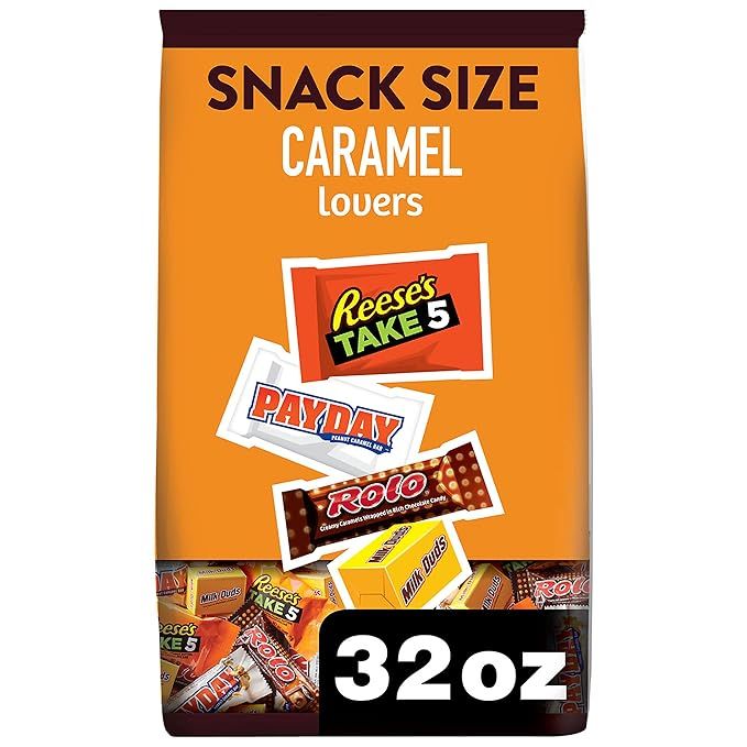 HERSHEY'S Assorted Caramel Flavored Snack Size, Candy Party Pack, 32.08 oz | Amazon (US)