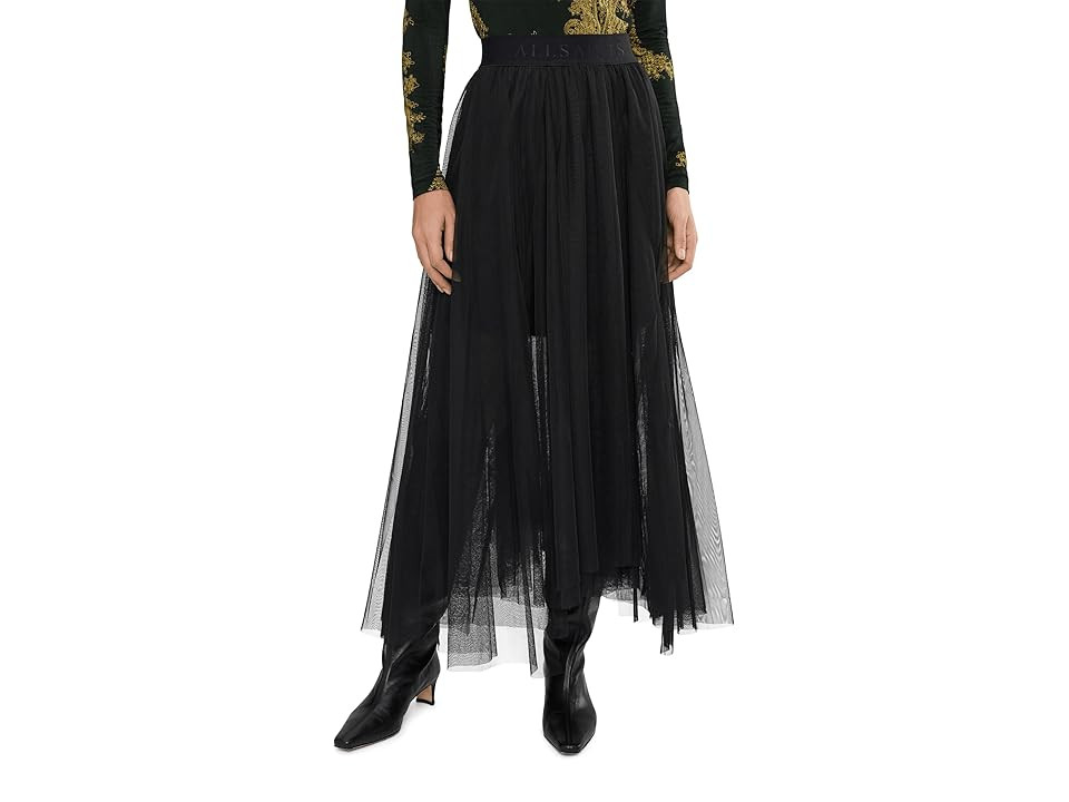 AllSaints Ally Tulle Skirt Women's Skirt Black : UK 6 (US Women's 2), Polyester | Zappos