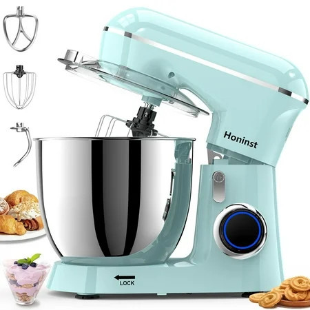Honinst 6.5 QT Electric Stand Mixer, 10+P Speeds Lightweight with Tilt-Head Kitchen Stand Mixer, Dough Hook, Whisk, Beater and Bowl, Food Mixer for Baking, Cake and Most Home Cooks | Walmart (US)