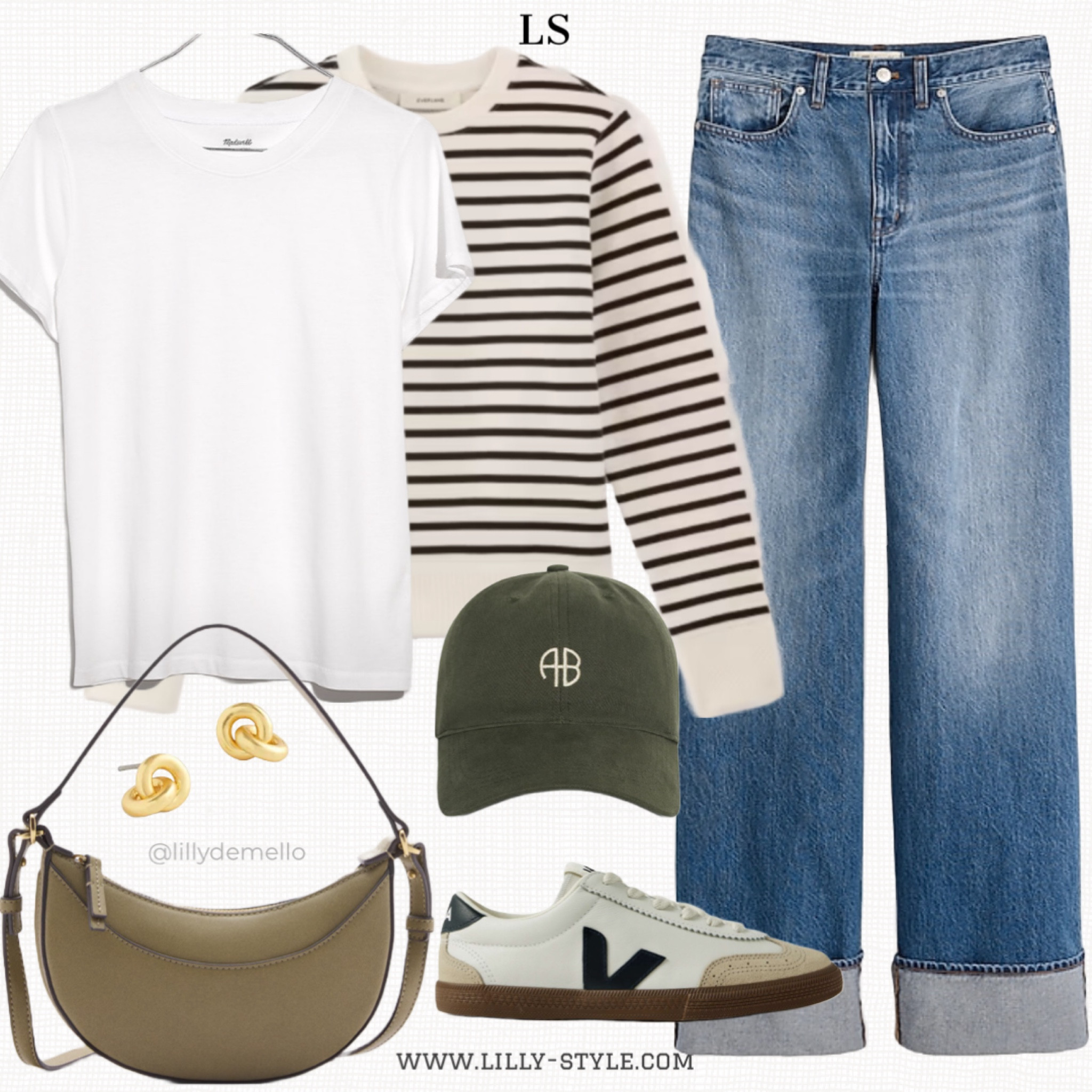 The perfect weekend look!  Wardrobe essentials - white tee, stripe sweatshirt, a good pair of sneakers and most importantly a pair of amazing jeans.  

#LTKItBag #LTKShoeCrush #LTKStyleTip