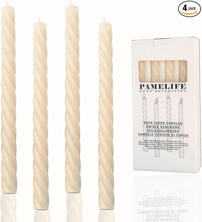 Taper Candle White Ivory Spiral Candlestick Tall Tapered Candles Twisted Candlesticks for Table D... | Amazon (US)