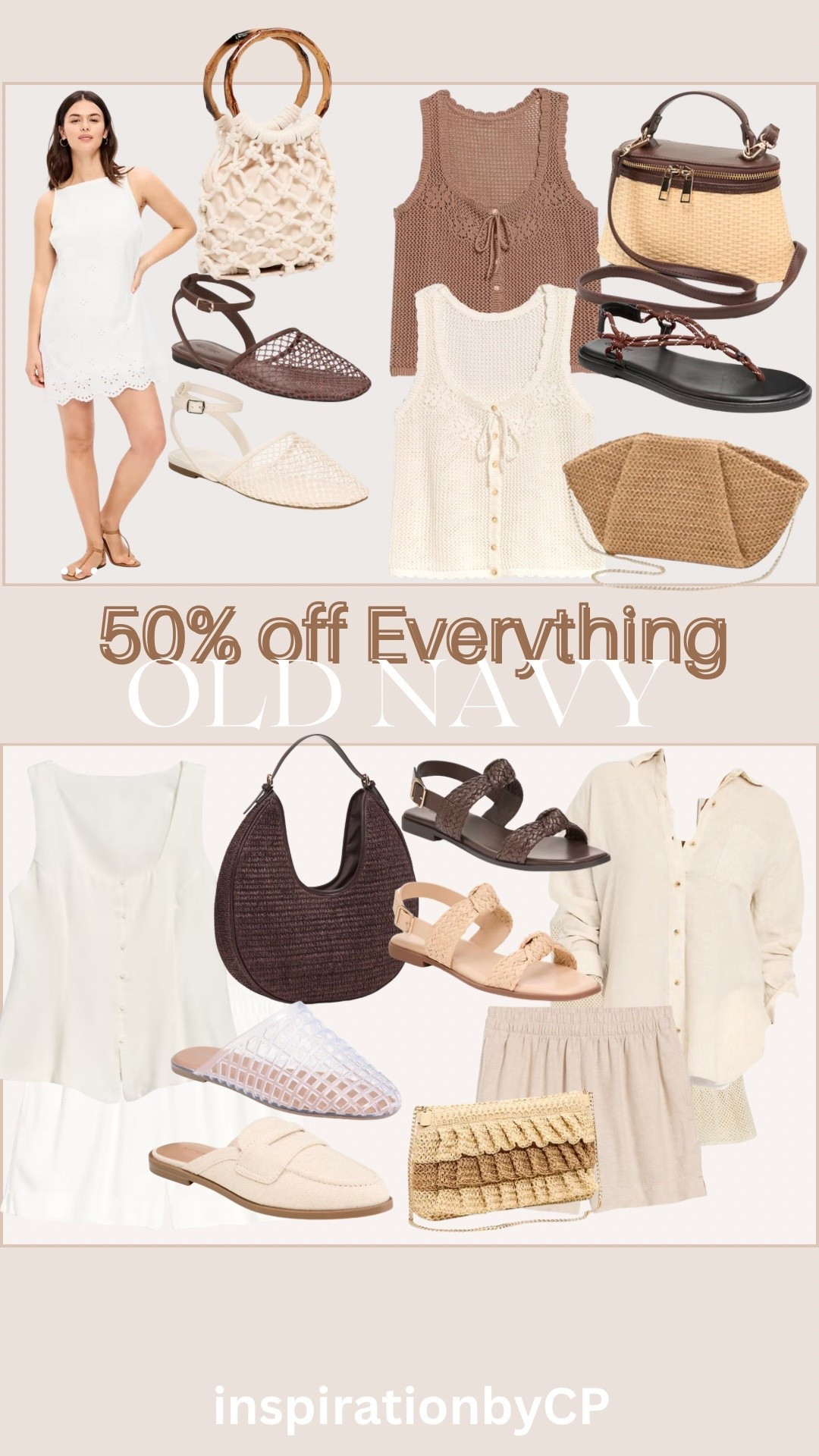 OLD NAVY 50% off Everything until 5/2… so many trendy fashion picks including linen clothing
#salealert #fashion#linen #sandals #wovenbag #crochet #summerfinds #oldnavy #cottonshirt #rattanbag #clutch #chocolatebrown #mules #womenshoes #shorts 

#LTKootd #LTKSaleAlert #LTKSeasonal