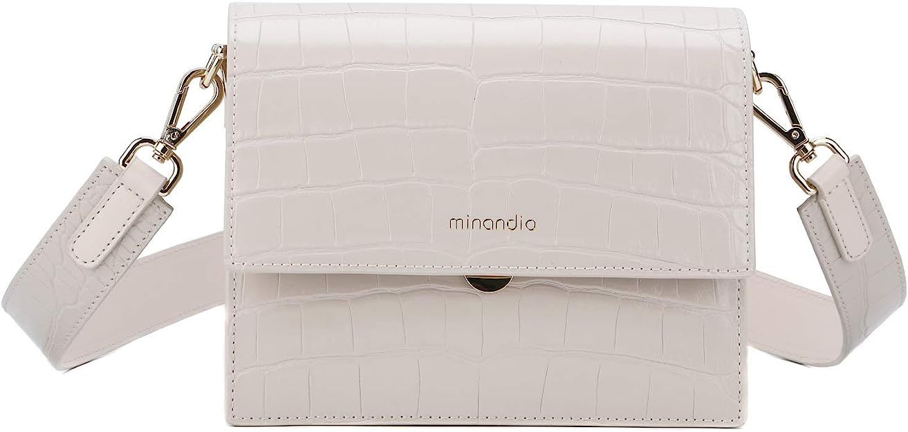 Minandio Small Women Fashion Shoulder Bag Leather Purse and Handbag with Removable Shoulder Strap | Amazon (US)