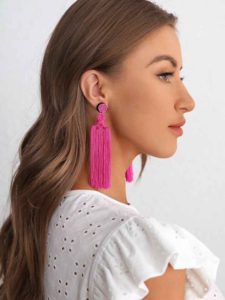 SHEIN VCAY Tassel Drop Earrings | SHEIN