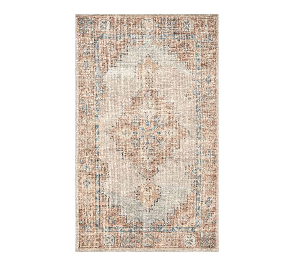 Finn Hand-Knotted Wool Rug, 5 x 8', Blue Multi | Pottery Barn (US)