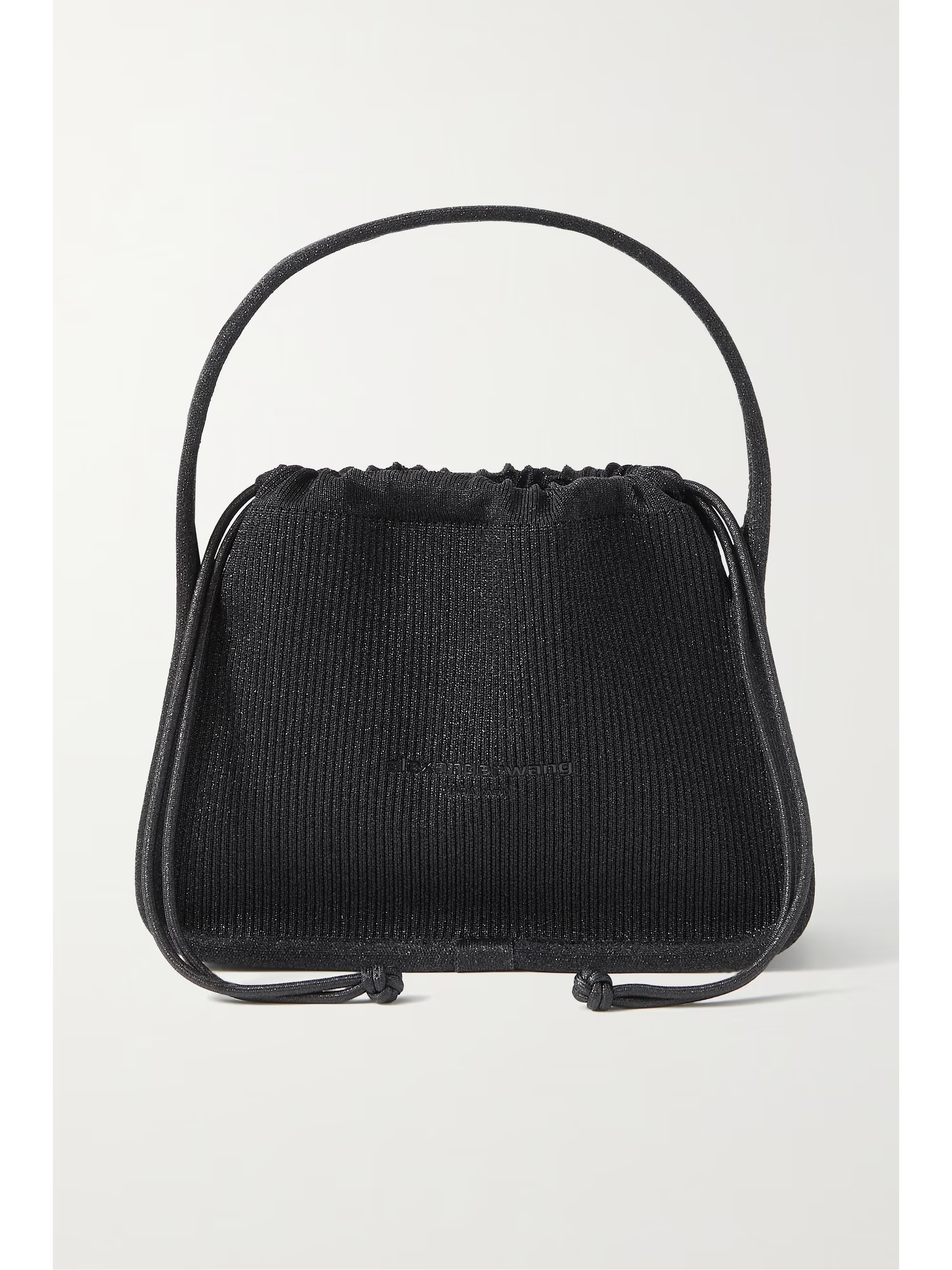 Black Ryan small metallic ribbed-knit tote | ALEXANDER WANG | NET-A-PORTER | NET-A-PORTER (US)