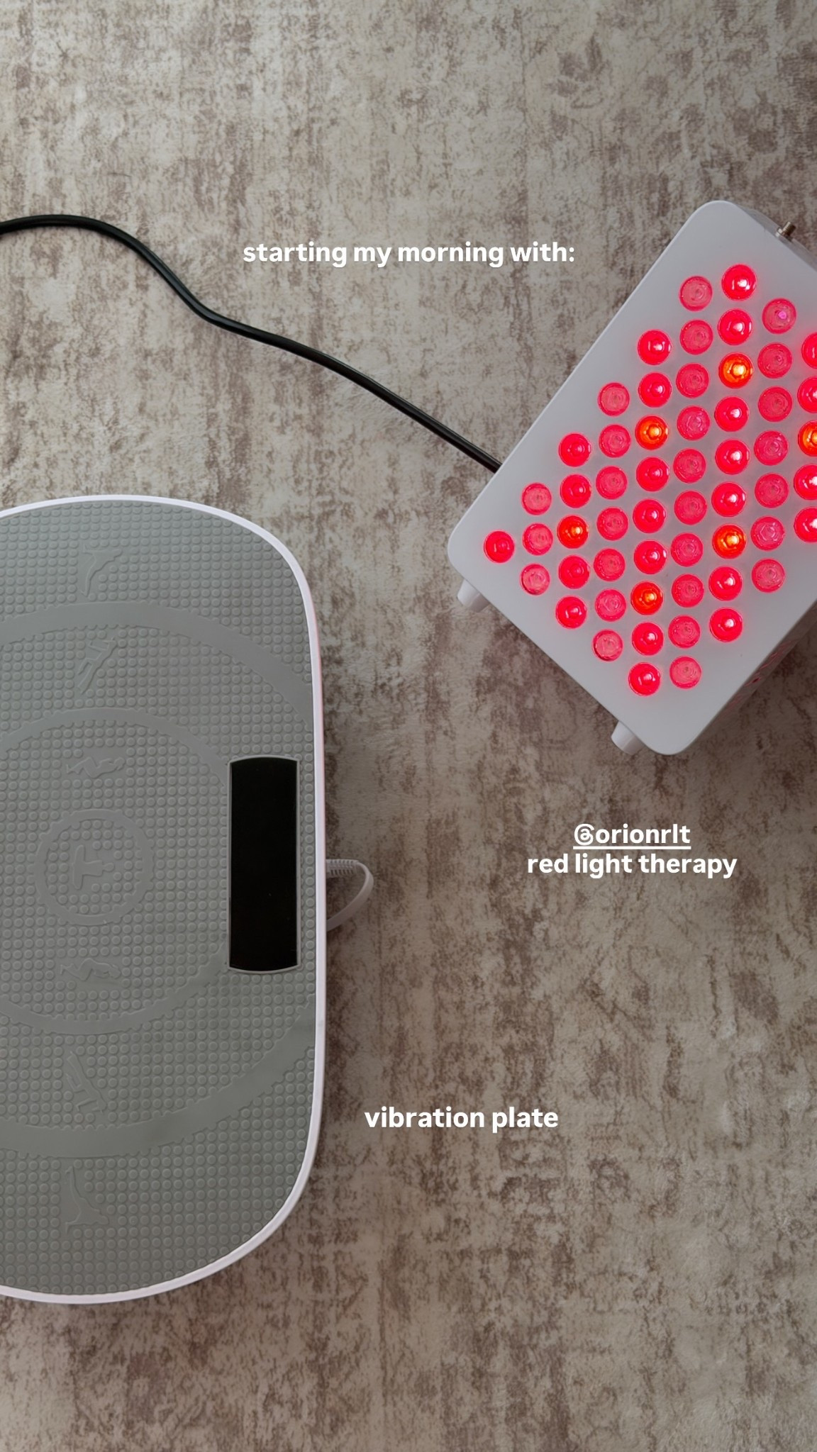 starting my morning with: @orionrlt 
red light therapy vibration plate