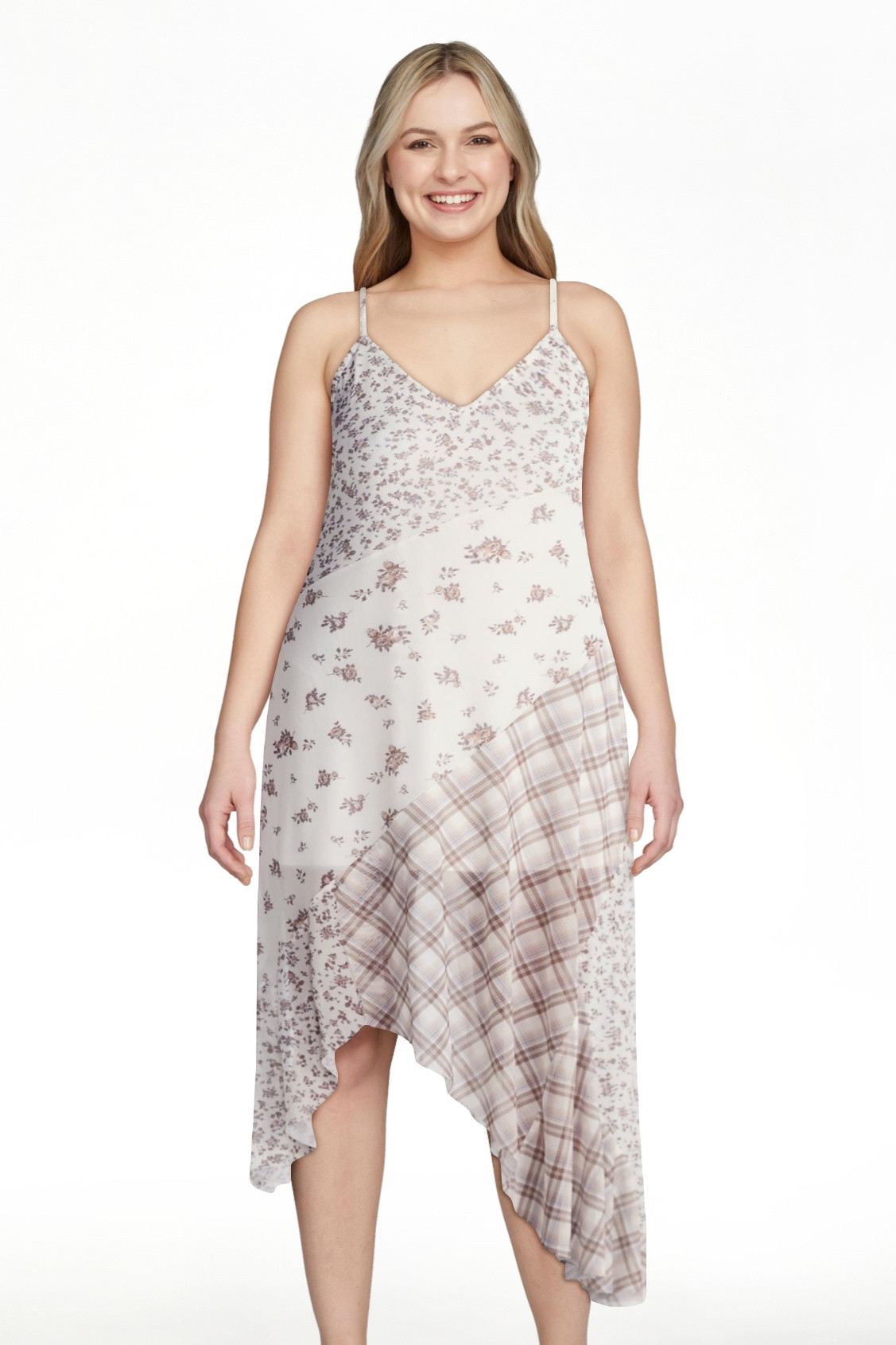 No Boundaries Mix Midi Dress, Women's XXS-4X | Walmart (US)