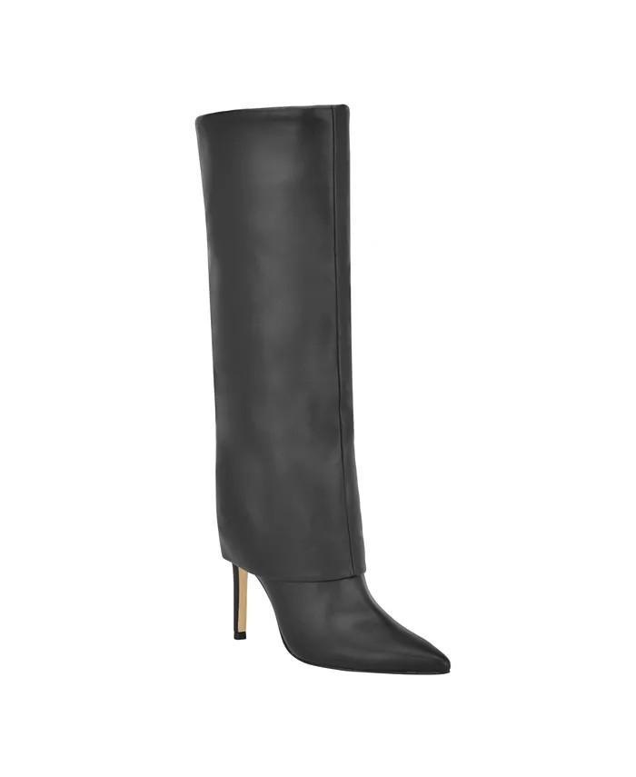 GUESS Women's Sabola Fold Over Cuff Block Heel Tall Dress Boots - Macy's | Macy's