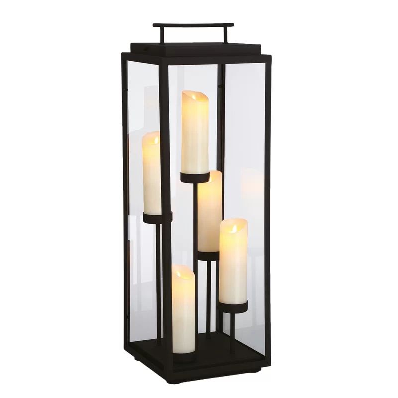 Cathedral Black Battery Powered LED Outdoor Lantern Electric Candle | Wayfair Professional