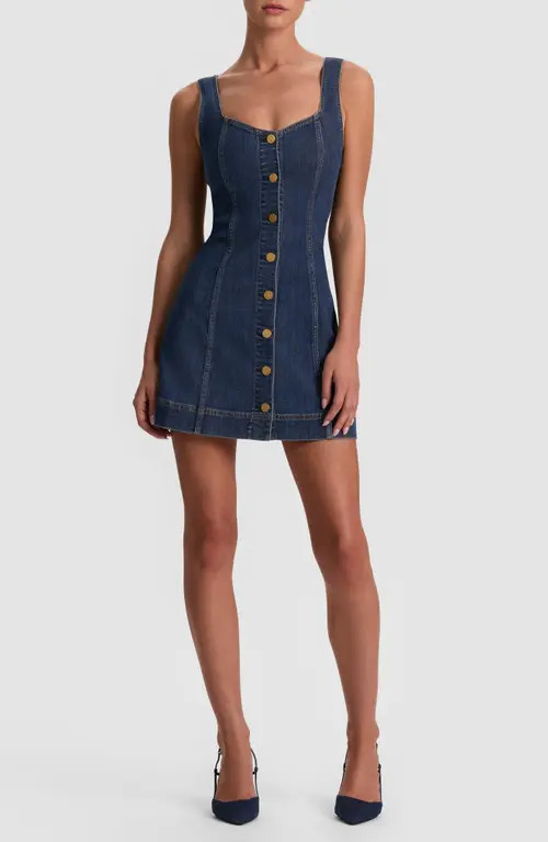 Alice + Olivia Bea Denim Minidress in Danica Dark Indigo at Nordstrom, Size 0 | Nordstrom