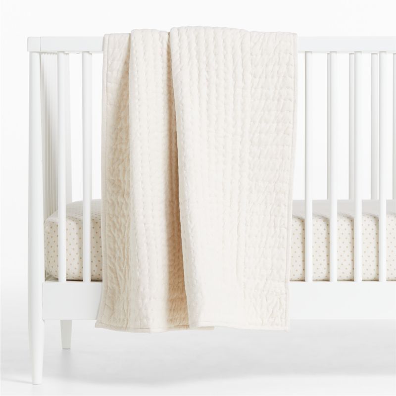 Baby's First Natural Organic Jersey Baby Crib Quilt + Reviews | Crate & Kids | Crate & Barrel