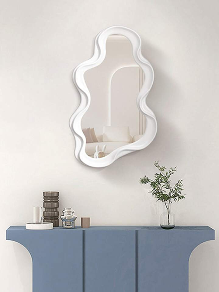 1pc Wall-mounted Irregular Vanity Mirror With Cloud Shaped Decoration For Bathroom | SHEIN