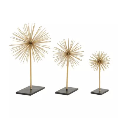 Ridge Road D&eacute;cor Starburst Tin 3-Piece Sculpture Set | Bed Bath & Beyond | Bed Bath & Beyond