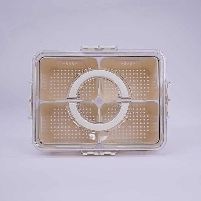 Fruit Storage Containers for Fridge 2 Compartment 4 Compartment Large Food Storage Container with... | Amazon (US)