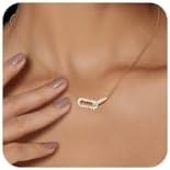 Diamond Pendant Necklace for Women, Dainty Gold Necklace 18k Gold Plated Paperclip Choker Necklac... | Amazon (US)