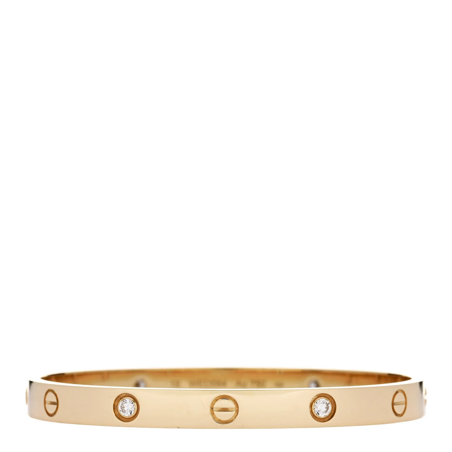18K Yellow Gold 4 Diamond LOVE Bracelet 18 | FASHIONPHILE (US)