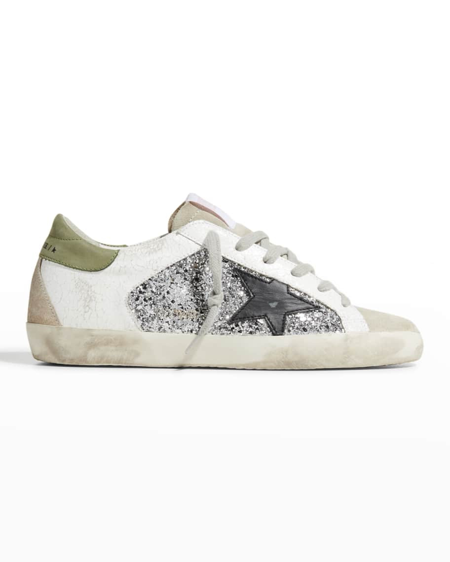 Golden Goose Superstar Leather Glitter Low-Top Sneakers | Neiman Marcus