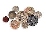 Set 9 Wall Hanging Plate, Wall Basket Set, Boho wall art, Set of 9 wall baskets, Wicker Bowl, Africa | Amazon (US)