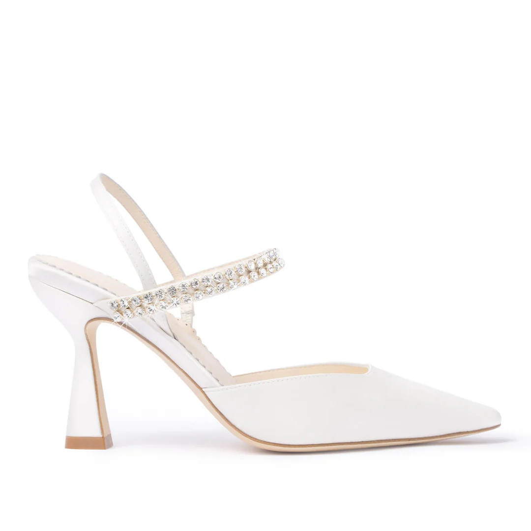 Crystal Strap Spool Heel Slingbacks | Bella Belle Shoes