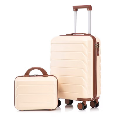 Mlmh & Kngwa 2 pcs Luggage with Cosmetic Case-Beige | Target