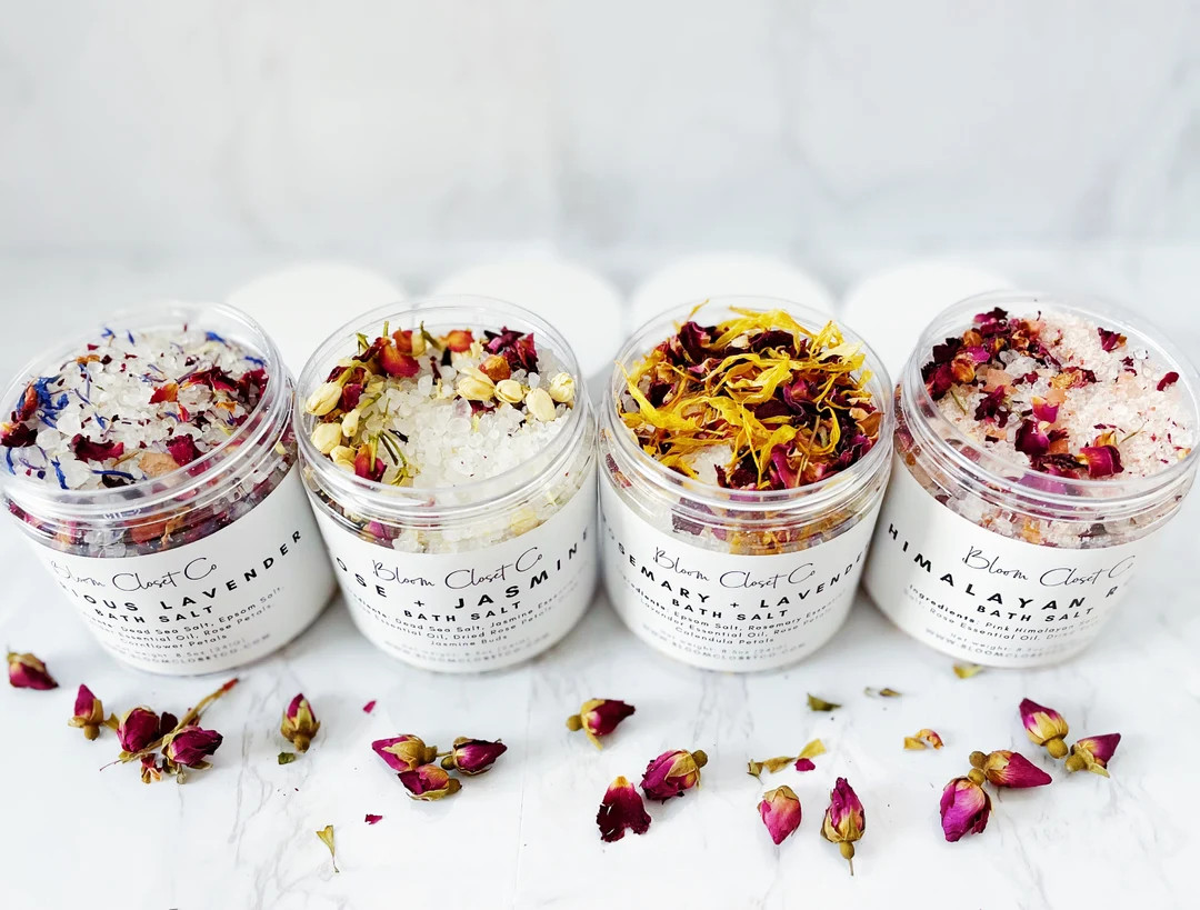 Botanical Bath Salts - Bath Gifts - Bath Soak - Bulk Bath Salts - Himalayan Bath Salt - Lavender ... | Etsy (US)