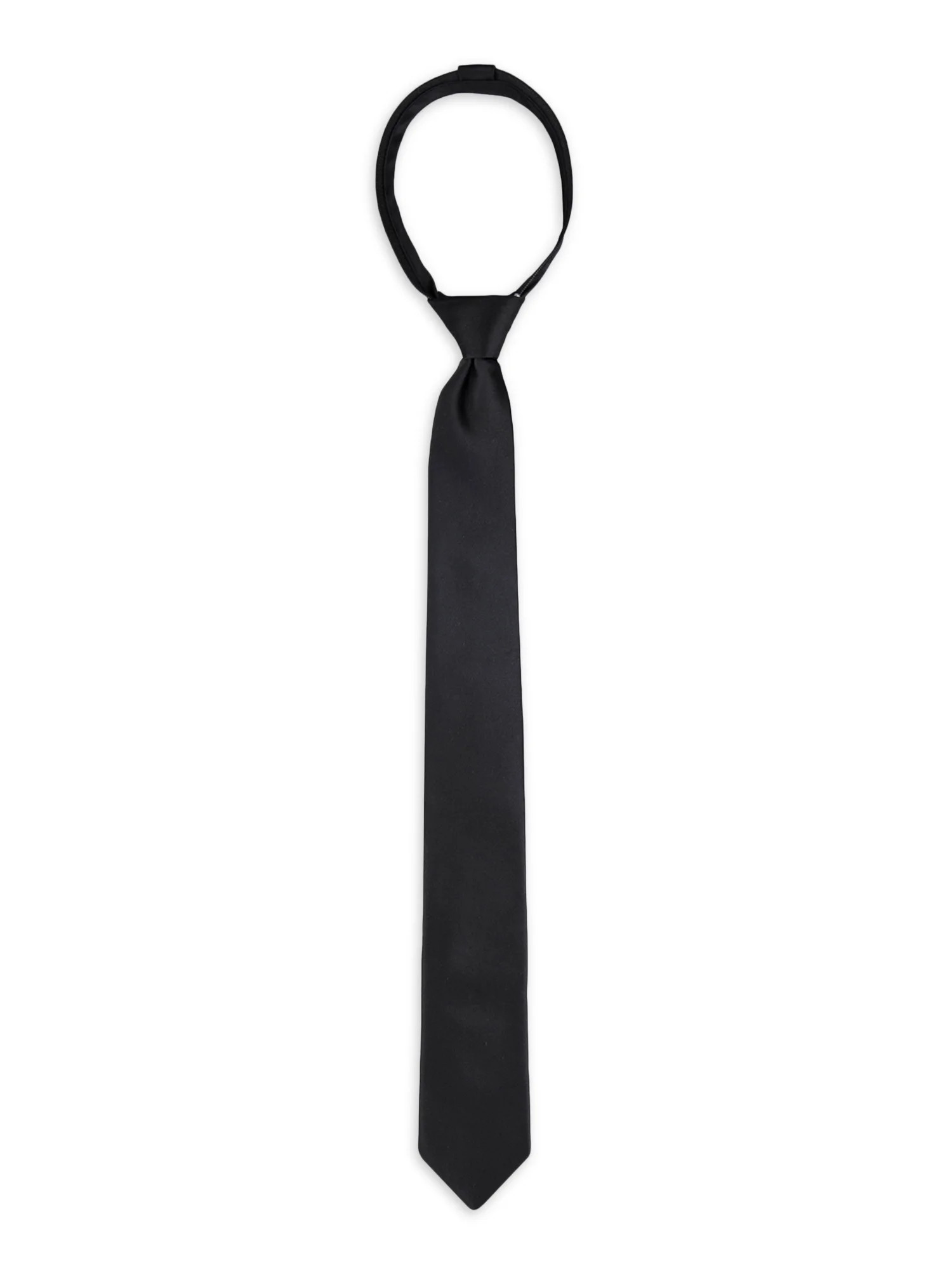 George Men's Skinny Zipper Tie, Black | Walmart (US)