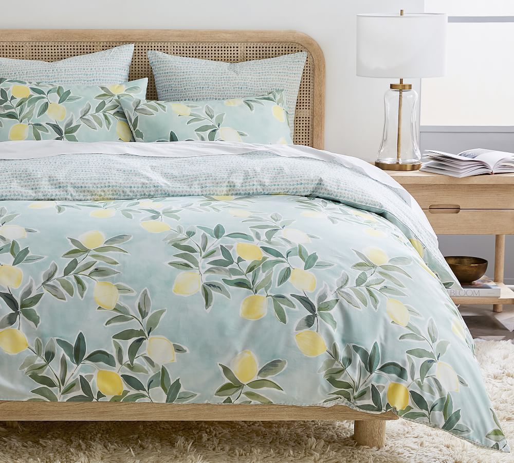 Rebecca Atwood Lemon Organic Percale Duvet Cover, Full/Queen | Pottery Barn (US)