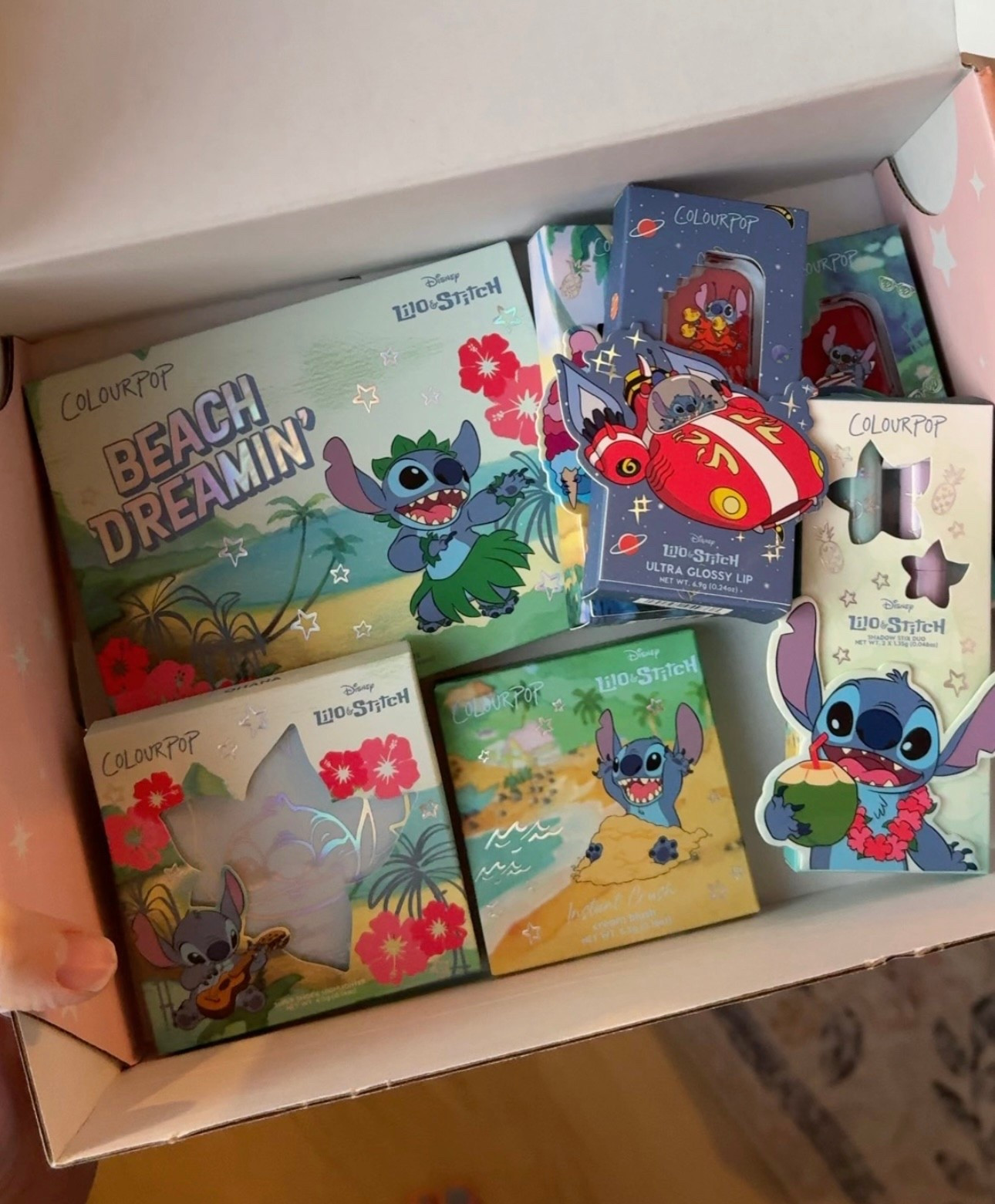 Lilo and stitch Colourpop collection!!!! So cute!!! You can purchase the entire set or just a few things :) 

#LTKBeauty #LTKSummerEdit #LTKGiftGuide