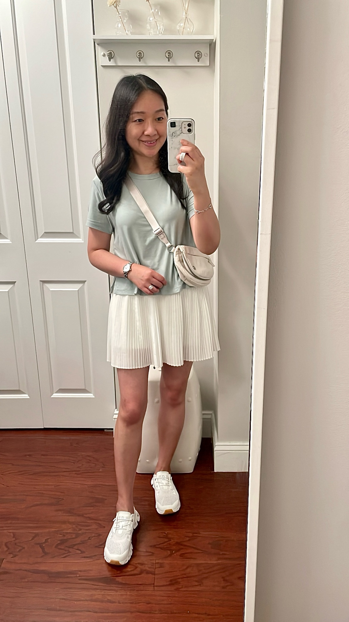 Tee and skirt in size XS. Yesterday's outfit of the day featuring affordable athleisure pieces from Old Navy.

#LTKActive #LTKOver40 #LTKFindsUnder50