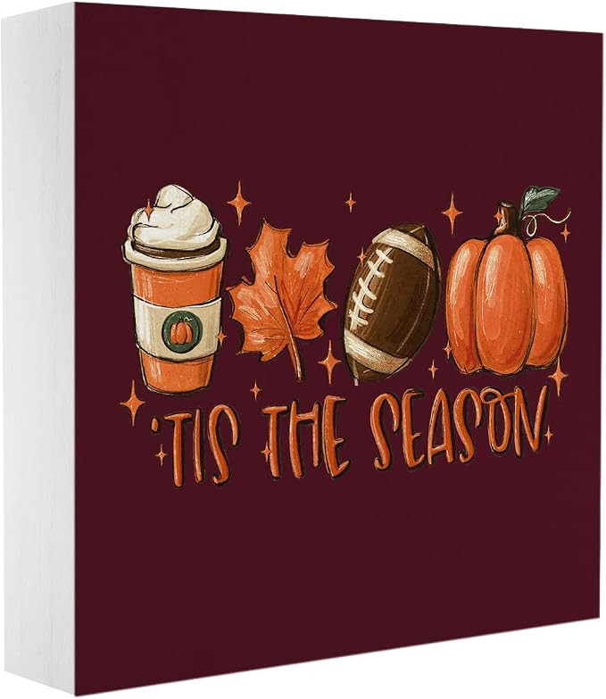 Tis' the Season Sign Fall Thanksgiving Decorations for Home Office Bathroom | Amazon (US)
