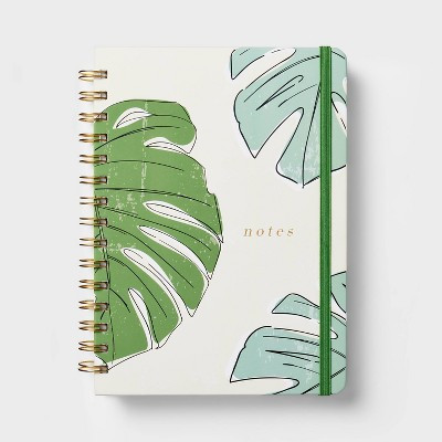 Narrow Ruled Journal 5.75"x8" Twin Wire Printed Palm Leaves - Threshold™: Hard Cover Notebook for Teens & Adults, 240 Pages | Target
