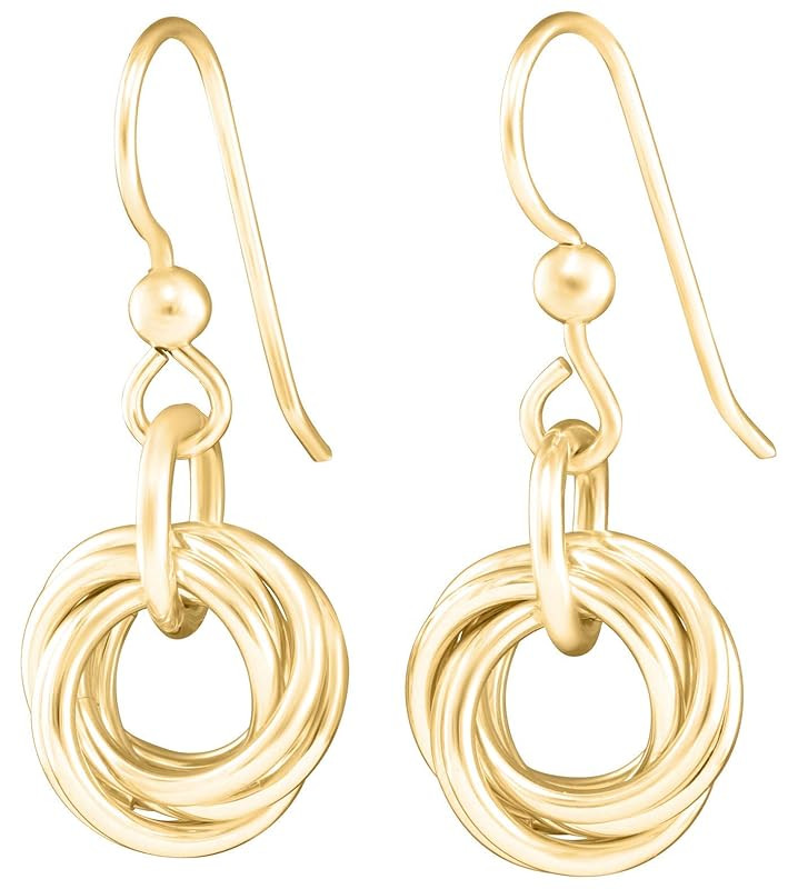 Dainty 14K Yellow Gold-Filled Simple Circle Love Knot Dangle Earrings Elegant Designer Jewelry Gi... | Amazon (US)