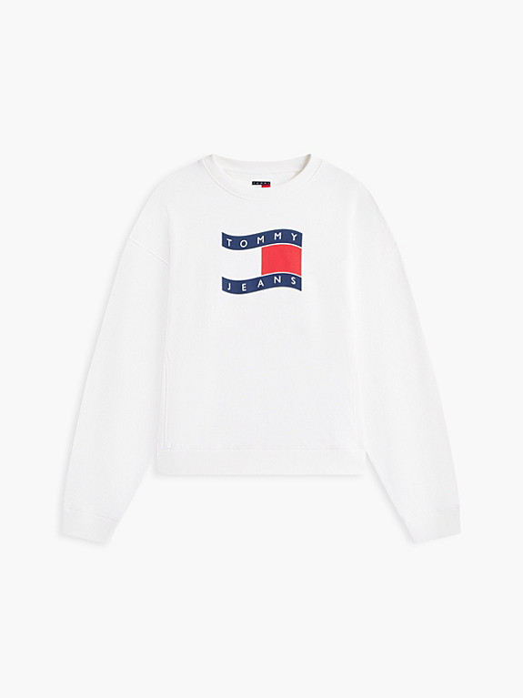 Wavy Flag Sueded Terry Boxy Sweatshirt | Tommy Hilfiger UK