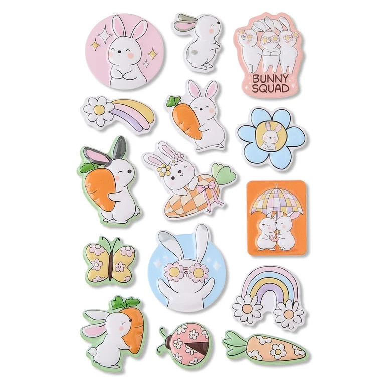 Easter 3D Sticker Sheet with 15 Puffy Stickers, Fun Craft for Kids by Bendon | Walmart (US)