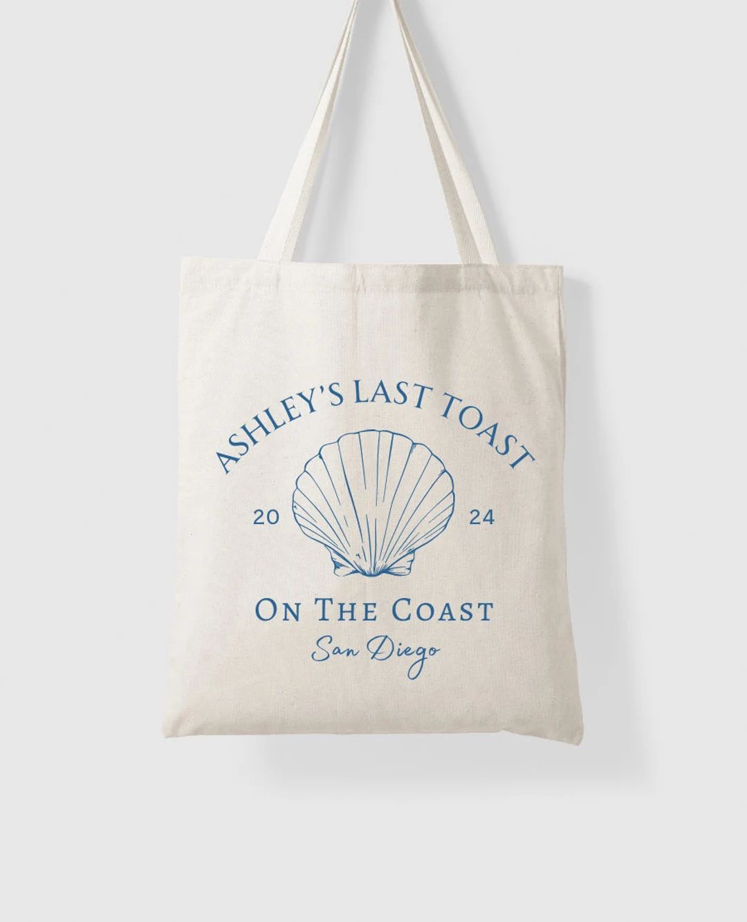 Last Toast on the Coast Bachelorette Tote for Coastal Bach Party Favor Bag for Bridesmaids Nautic... | Etsy (US)